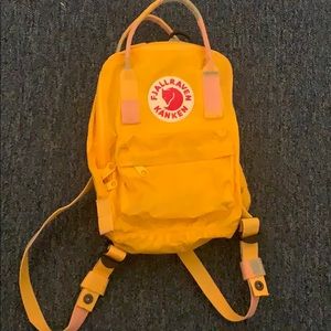 yellow colorblock mini fjallraven kanken